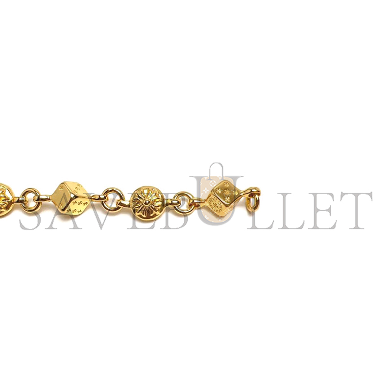 Ch*0me He**ts gold dice bracelet